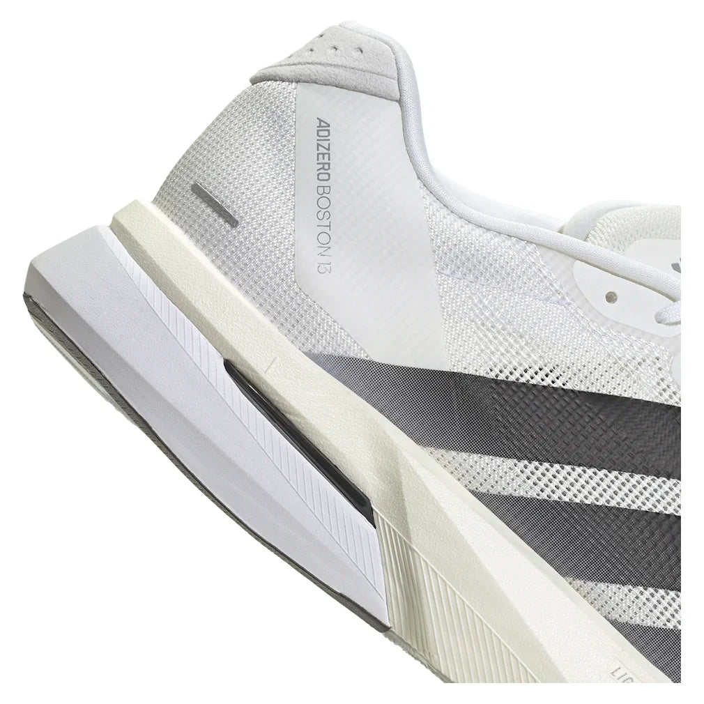Men's Adizero Boston 13 Running Court Shoes Footwear White and Core Black
