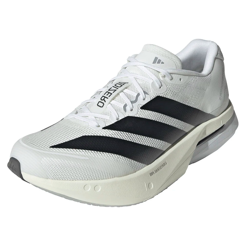 Men's Adizero Boston 13 Running Court Shoes Footwear White and Core Black