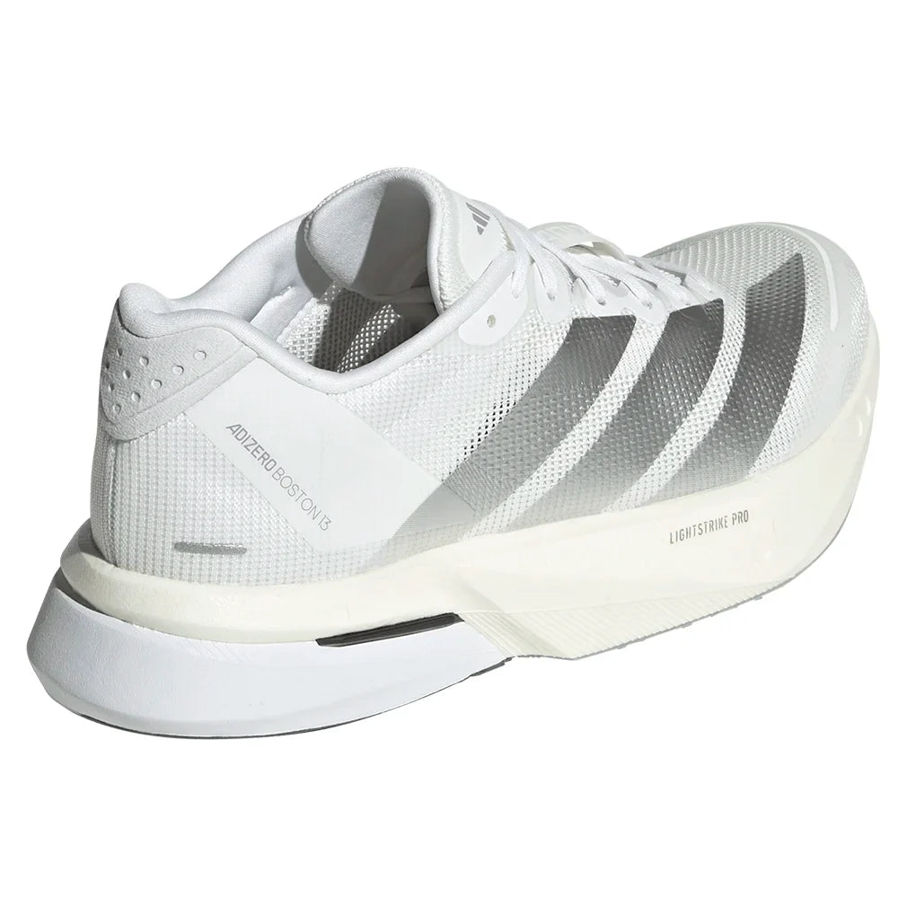 Women's Adizero Boston 13 Running Court Shoes Footwear White and Matte Silver