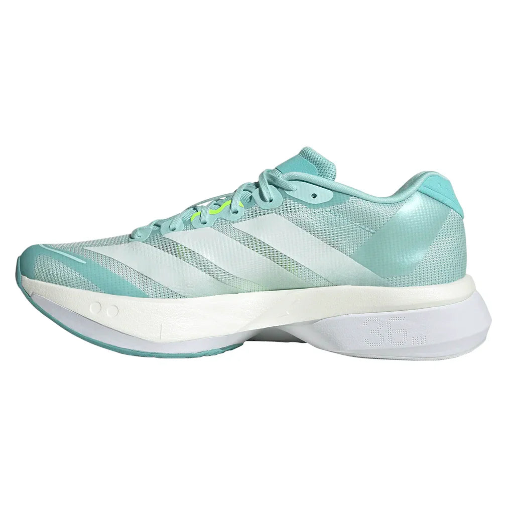 Women's Adizero Boston 13 Running Court Shoes Semi Flash Aqua and Zero Metallic