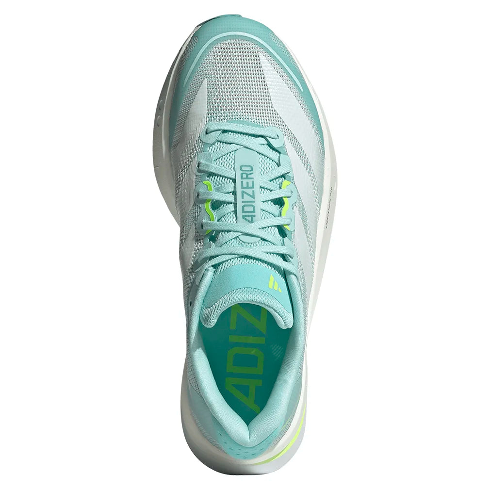 Women's Adizero Boston 13 Running Court Shoes Semi Flash Aqua and Zero Metallic