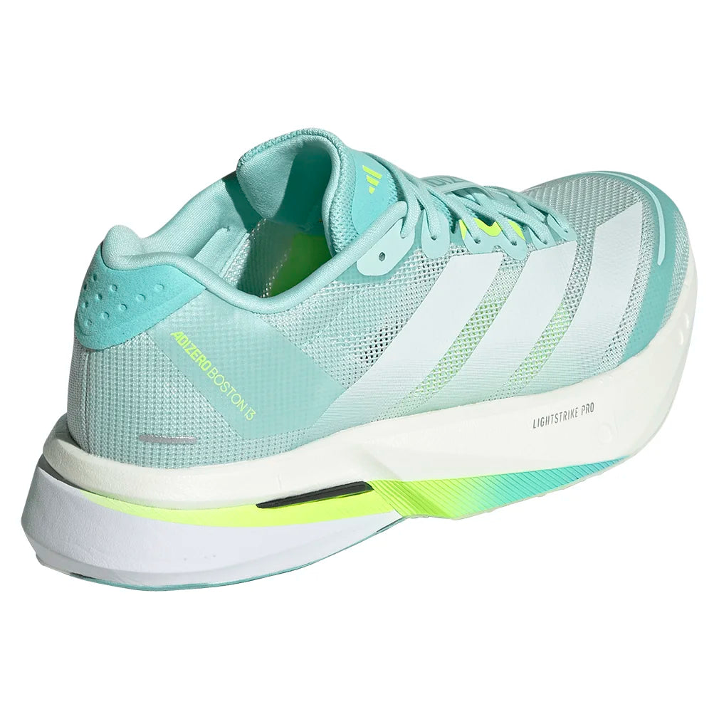 Women's Adizero Boston 13 Running Court Shoes Semi Flash Aqua and Zero Metallic