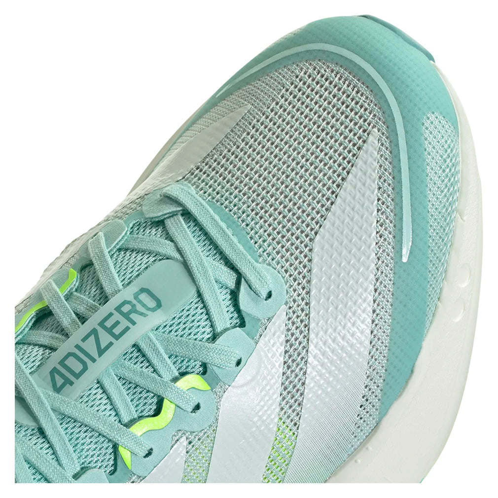 Women's Adizero Boston 13 Running Court Shoes Semi Flash Aqua and Zero Metallic