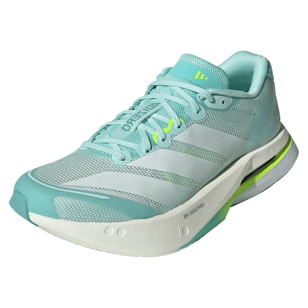 Women's Adizero Boston 13 Running Court Shoes Semi Flash Aqua and Zero Metallic