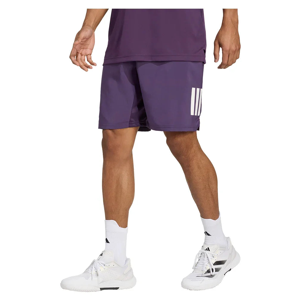Men's Club 3 Stripes 9 Inch Short Aurora Plum