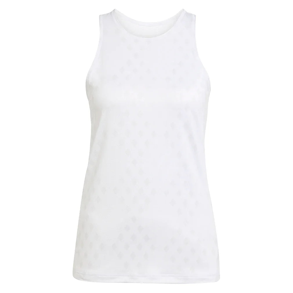 Women`s Club Graphic Tennis Tank White and Dash Grey