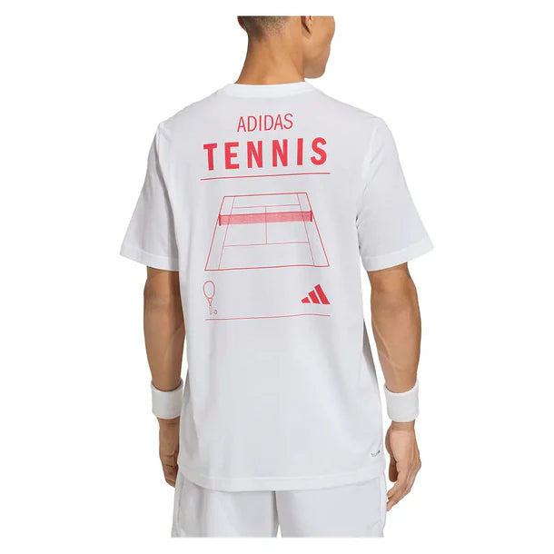 Men's Graphic  Top White and Pure Ruby