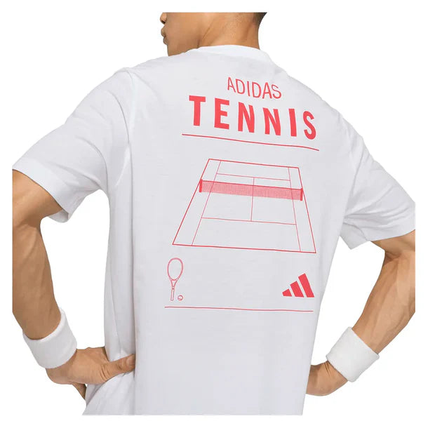 Men's Graphic  Top White and Pure Ruby