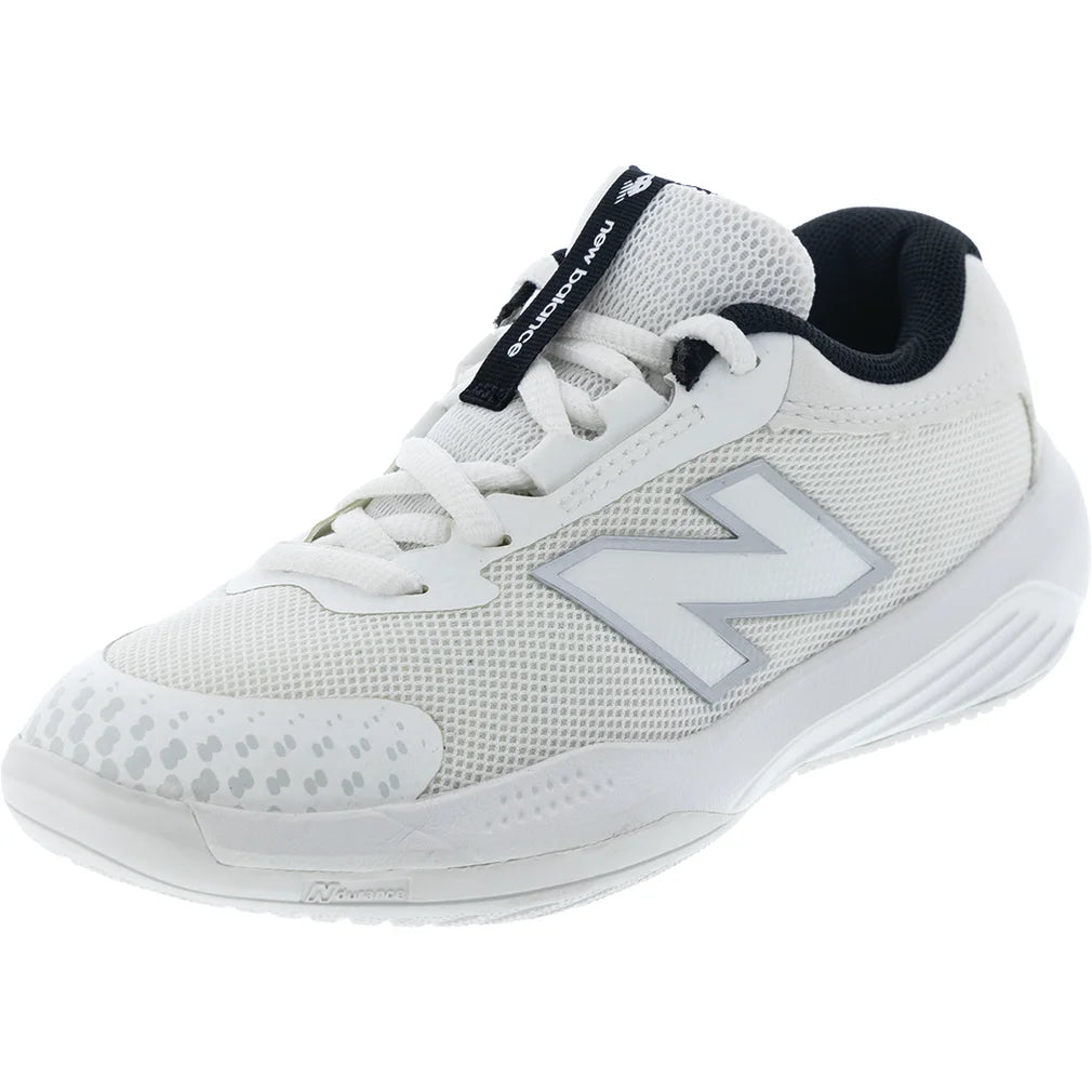 Juniors' 996v6 Shoes White and Black, New Balance, Pickleball Express, KC996WH6-4