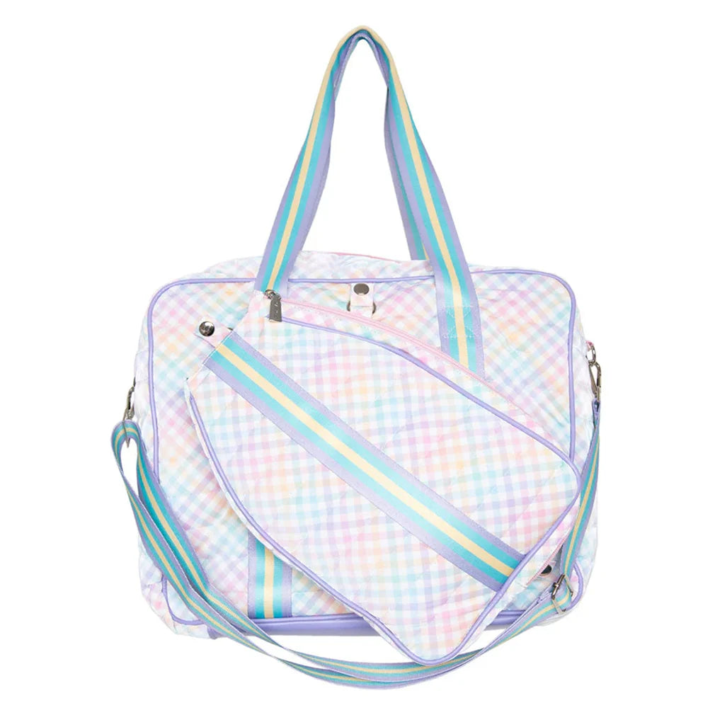 Gingham Pickleball Bag Rainbow