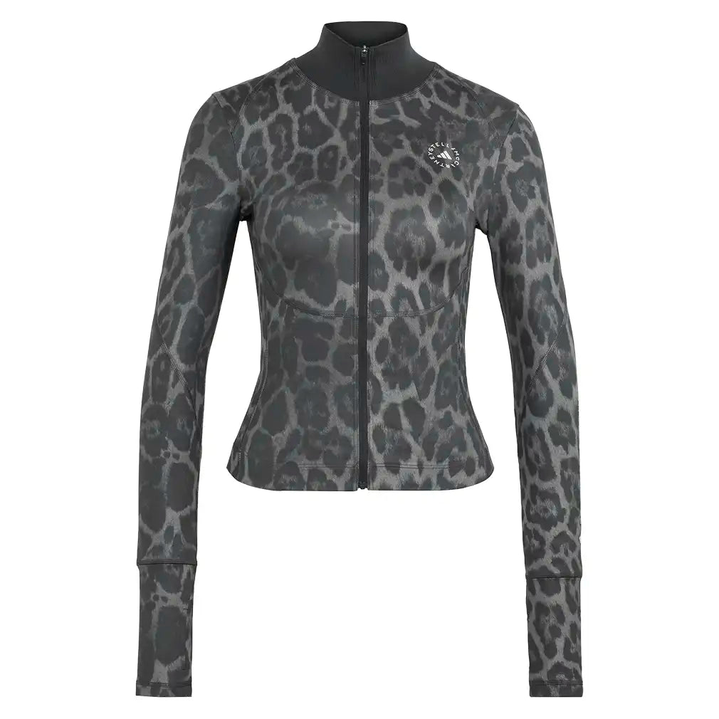 Women's Stella McCartney Longsleeve Printed Midlayer Training Top Dove Grey and Carbon