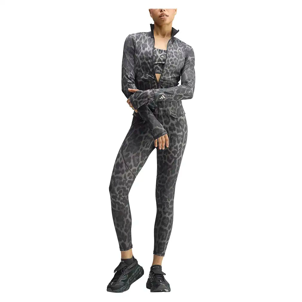 Women's Stella McCartney Longsleeve Printed Midlayer Training Top Dove Grey and Carbon