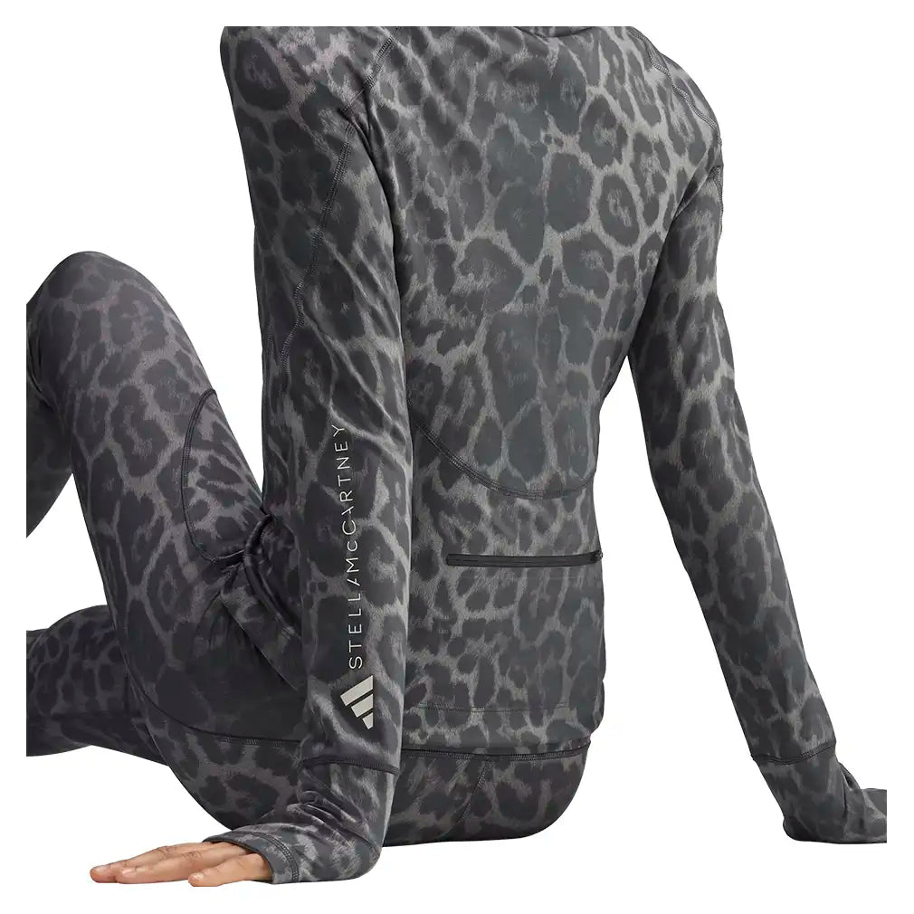 Women's Stella McCartney Longsleeve Printed Midlayer Training Top Dove Grey and Carbon