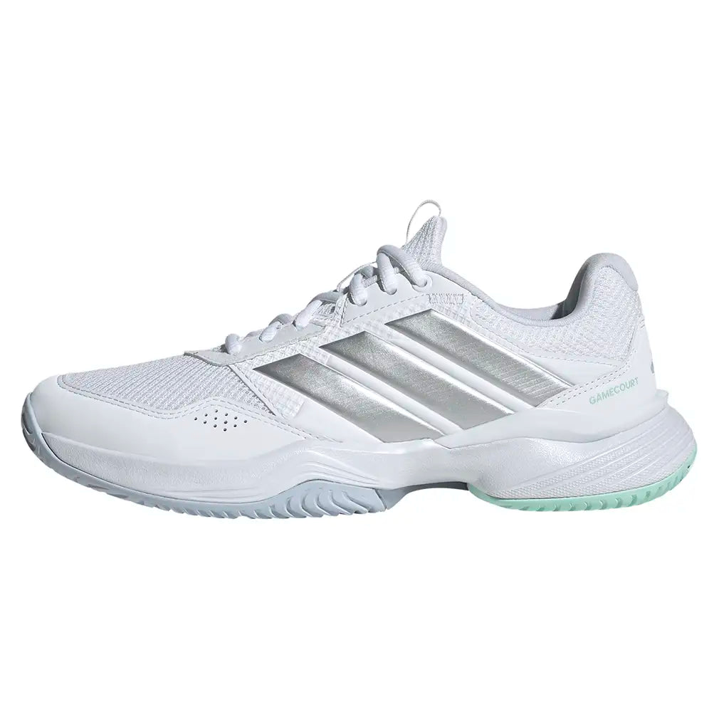 Women's GameCourt 3 Shoes White and Silver Metallic