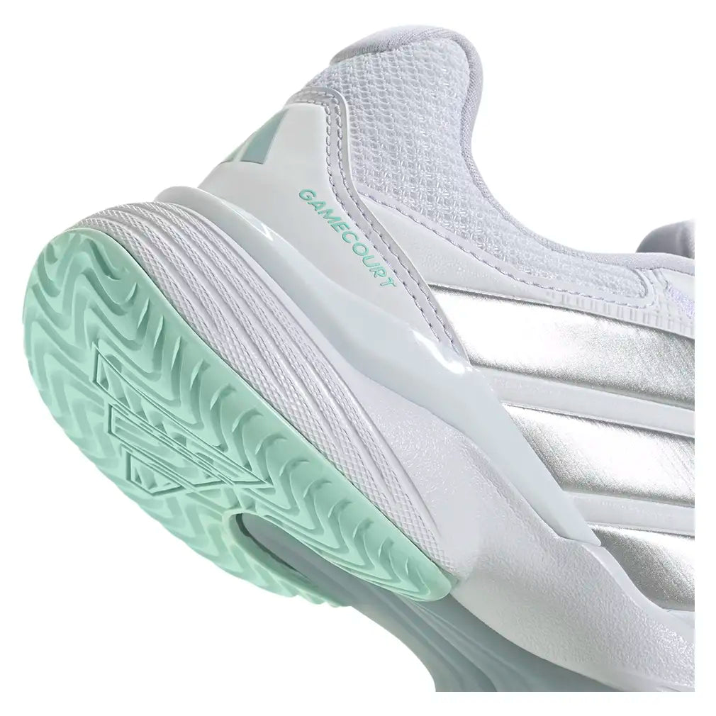 Women's GameCourt 3 Shoes White and Silver Metallic