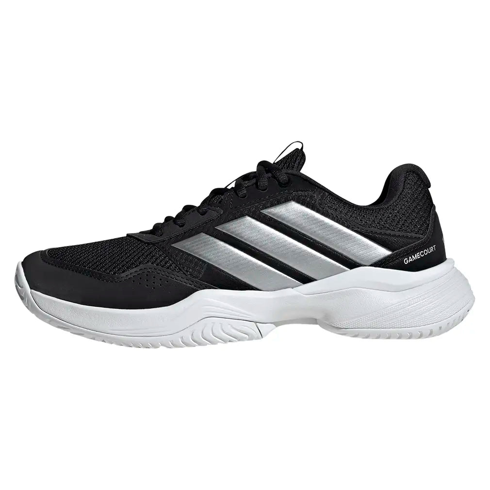 Women's GameCourt 3 Shoes Black and Silver Metallic