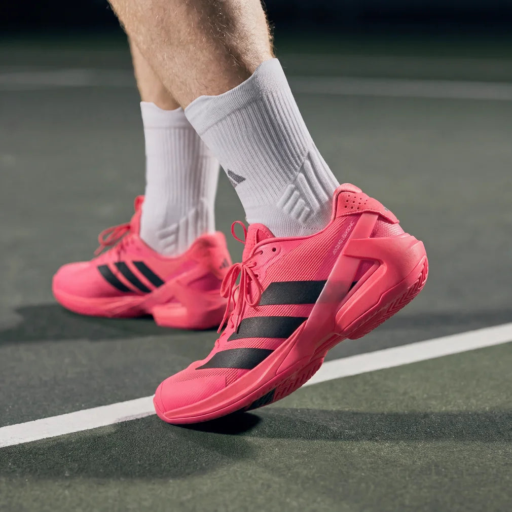 Men's Adizero Ubersonic 5 Shoes Solar Turbo and Black, Adidas, Pickleball Express, KK4379-F26-8