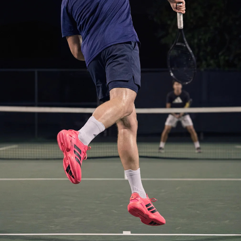 Men's Adizero Ubersonic 5 Shoes Solar Turbo and Black, Adidas, Pickleball Express, KK4379-F26-9