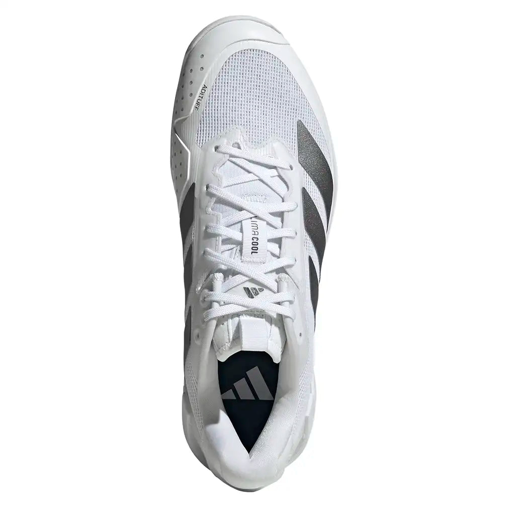 Men's Adizero Ubersonic 5 Shoes White and Tech Grey Metallic