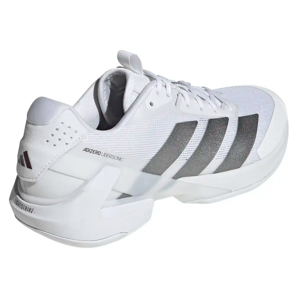 Men's Adizero Ubersonic 5 Shoes White and Tech Grey Metallic