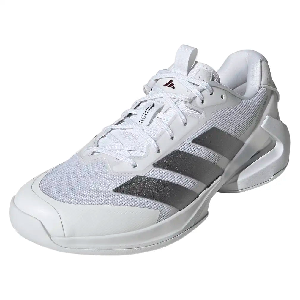 Men's Adizero Ubersonic 5 Shoes White and Tech Grey Metallic