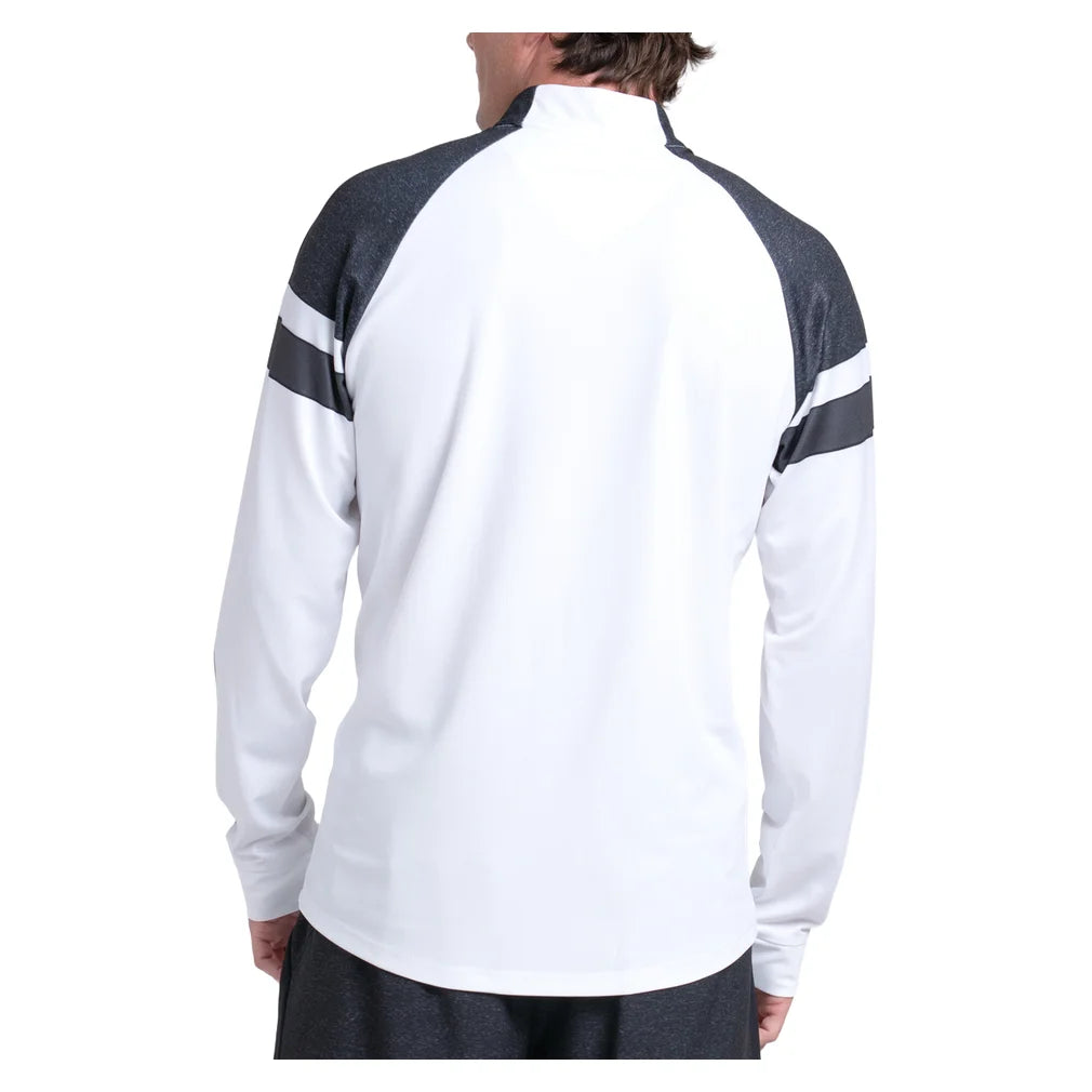 Men's Strike 1/4 Zip Long Sleeve Charcoal and White, K-Swiss, Pickleball Express, KMT83-39J040-1