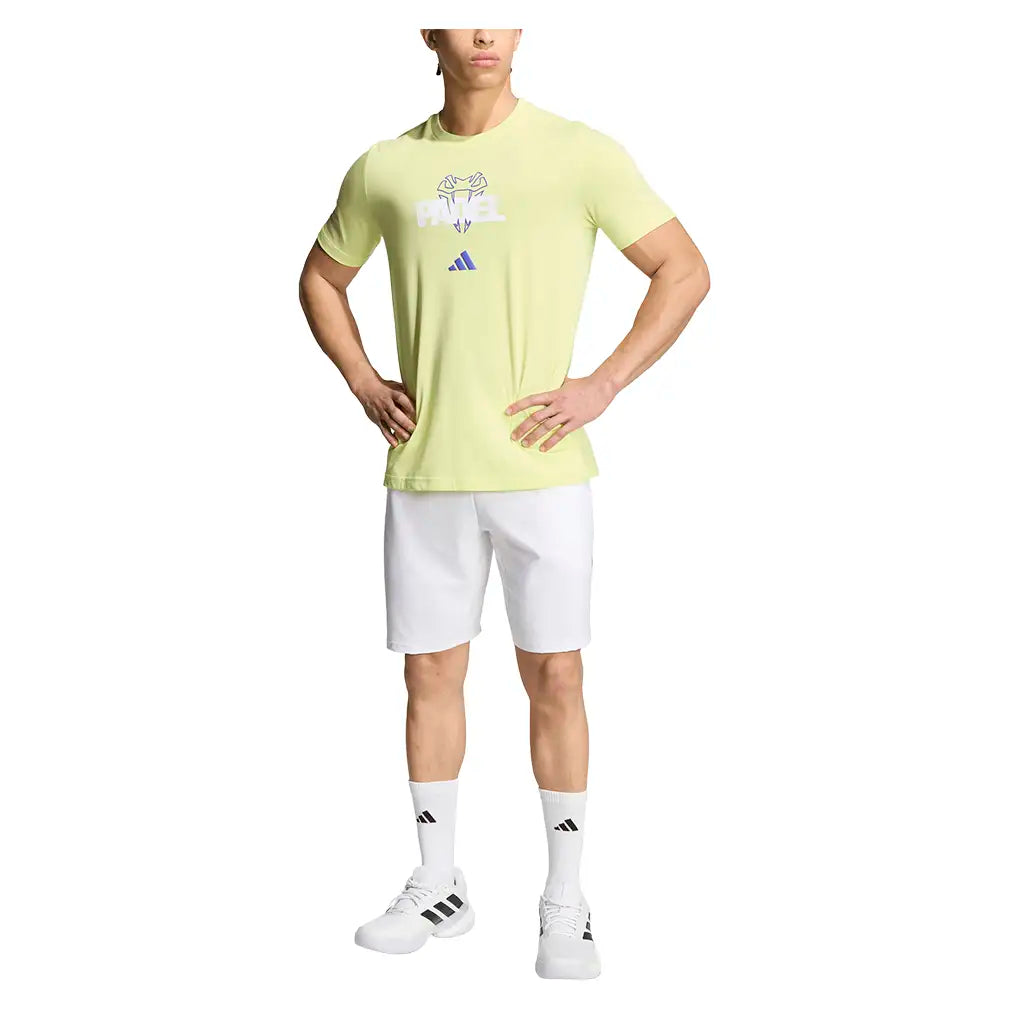 Men's Graphic Padel Tee Semi Frozen Lemon