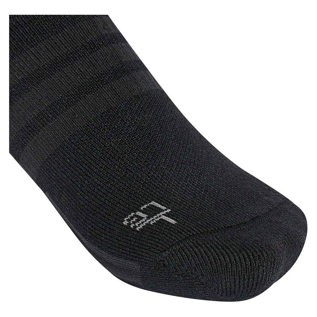 Unisex Cushioned Crew Socks Black and Grey Heather