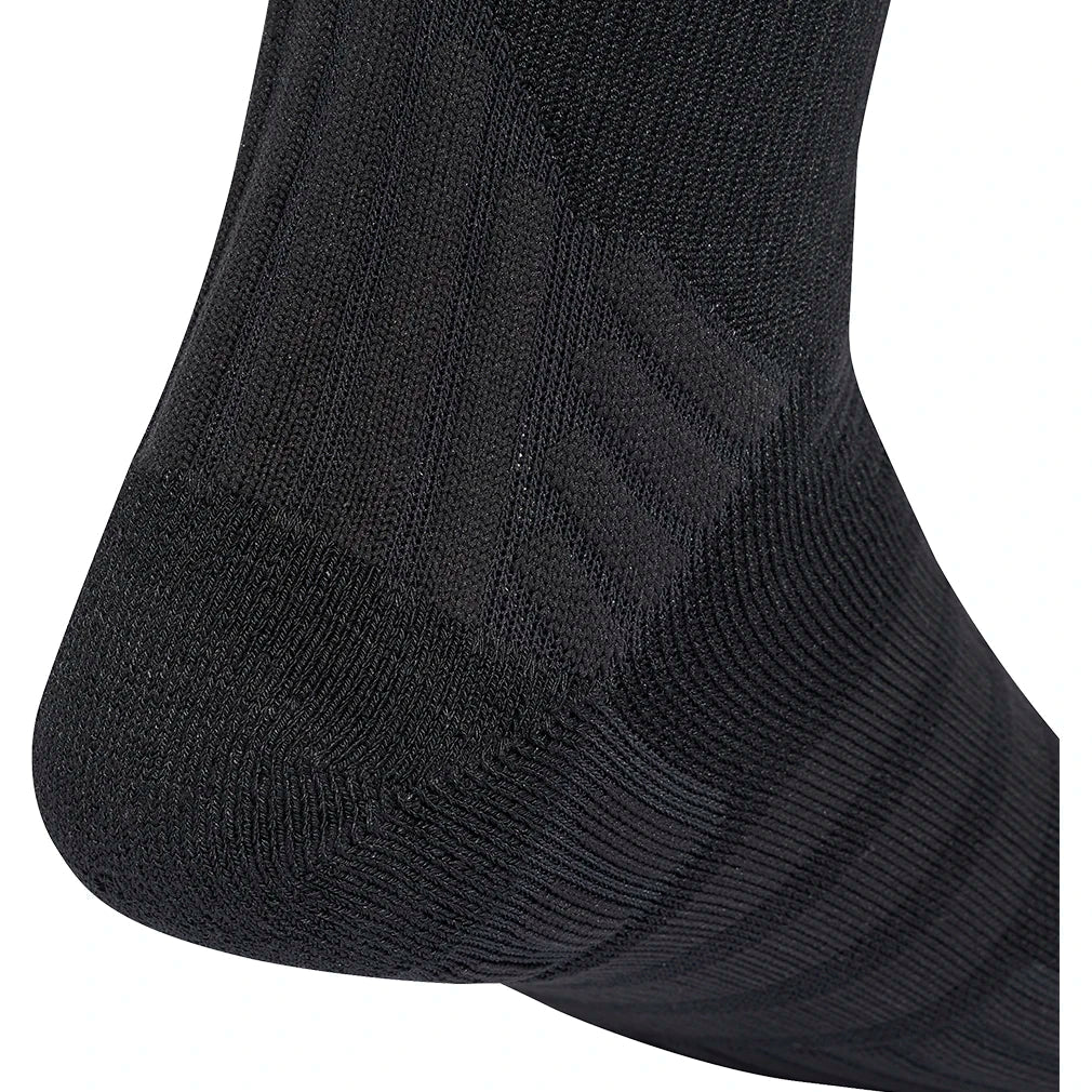 Unisex Cushioned Crew Socks Black and Grey Heather