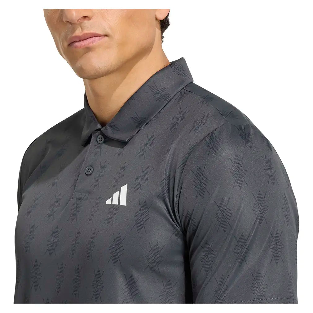 Men's Club Graphic Polo Carbon and Black