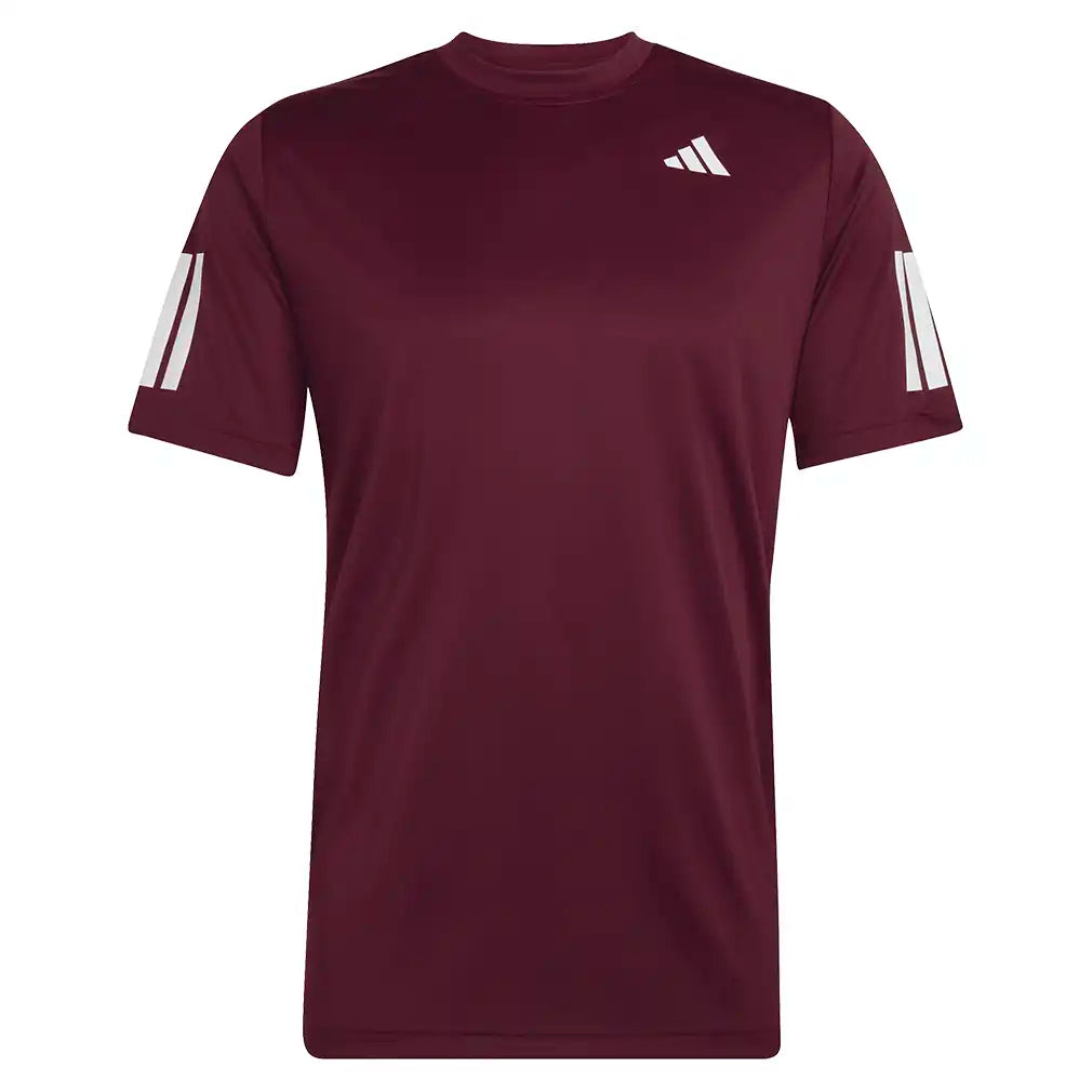 Men's Club 3 Stripe Tee Maroon