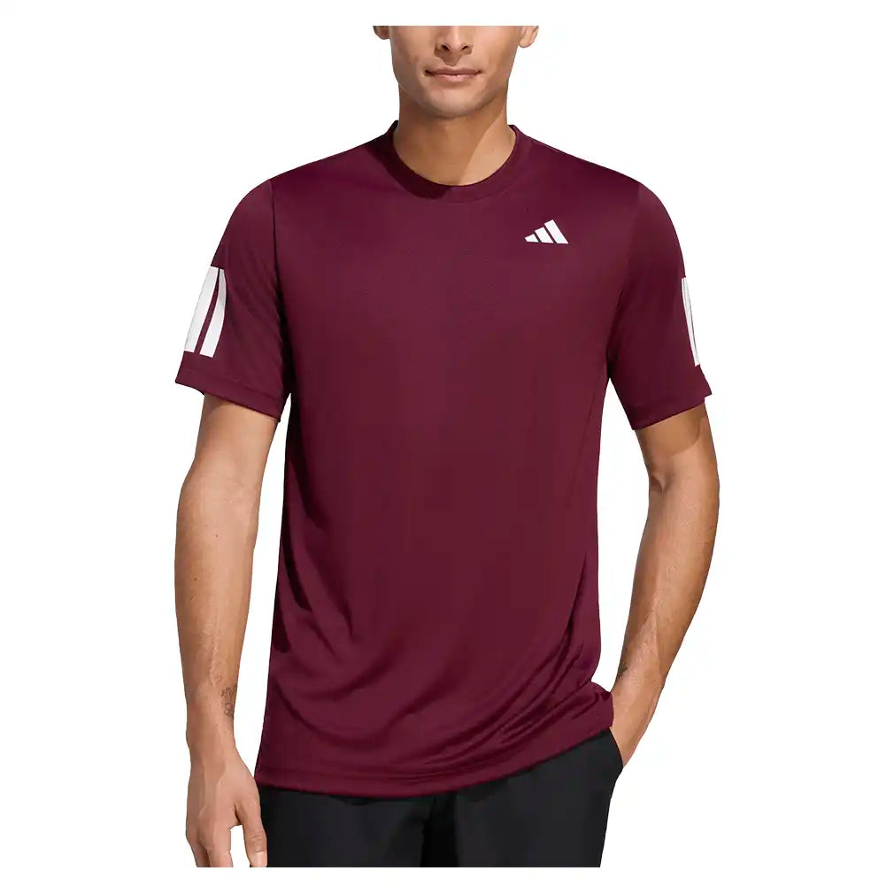 Men's Club 3 Stripe Tee Maroon