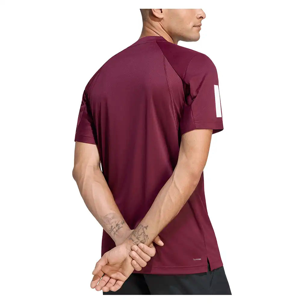 Men's Club 3 Stripe Tee Maroon