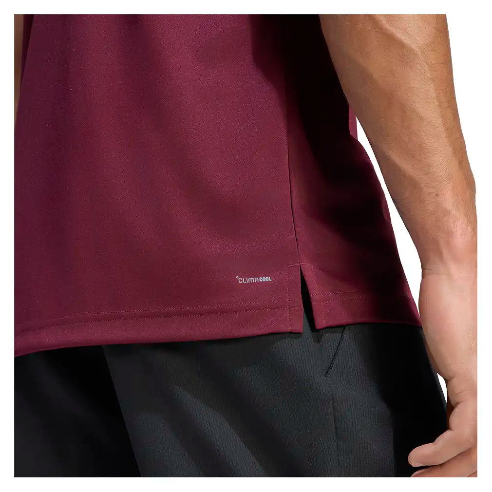 Men's Club 3 Stripe Tee Maroon