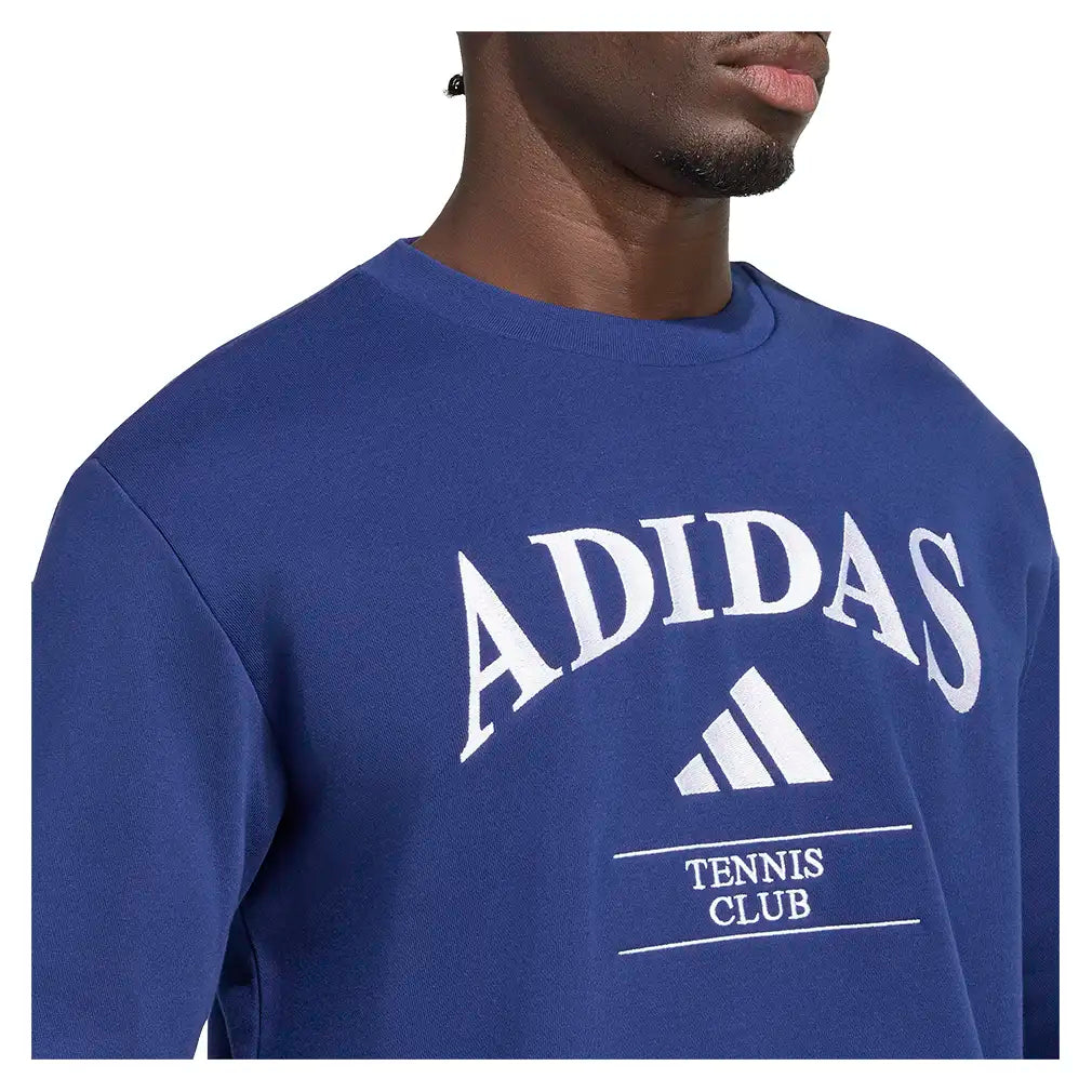 Men's Classic Graphic Pullover Dark Blue and White