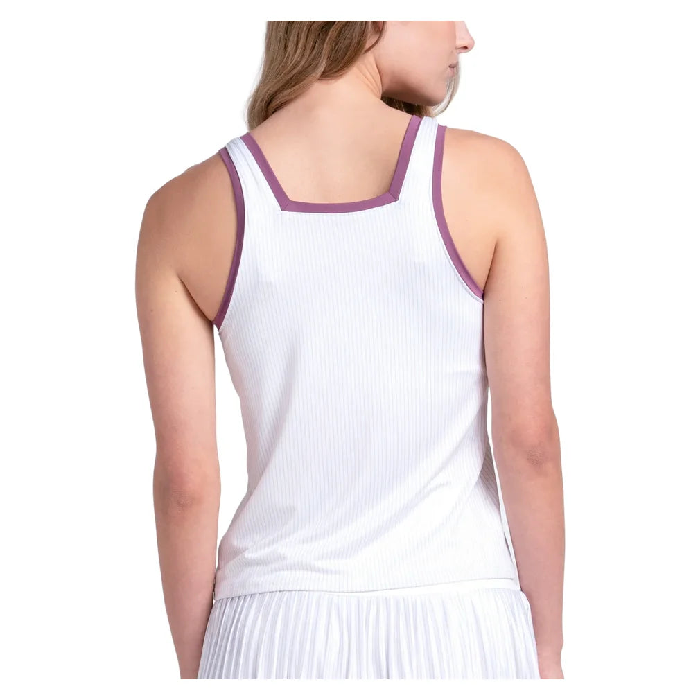 Women's Square Neck Tank Fig and White, K-Swiss, Pickleball Express, KWT74-23J582F26-1