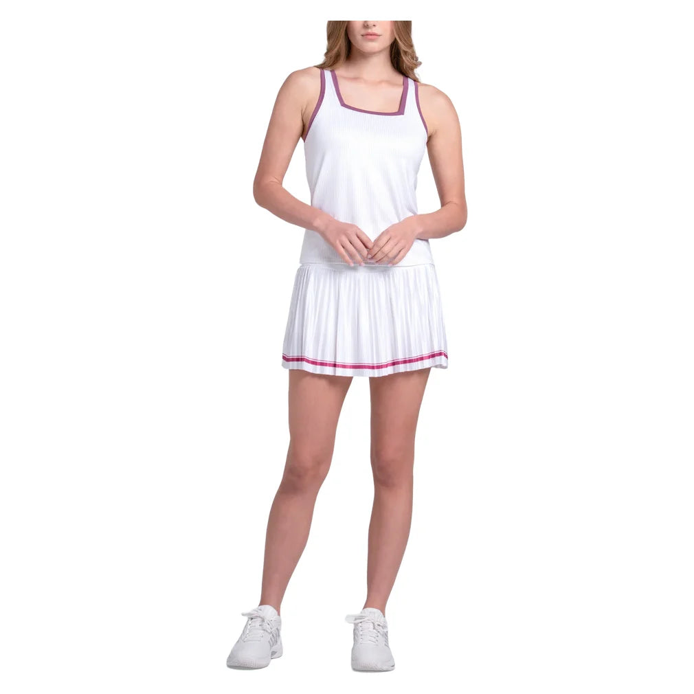 Women's Square Neck Tank Fig and White, K-Swiss, Pickleball Express, KWT74-23J582F26-3