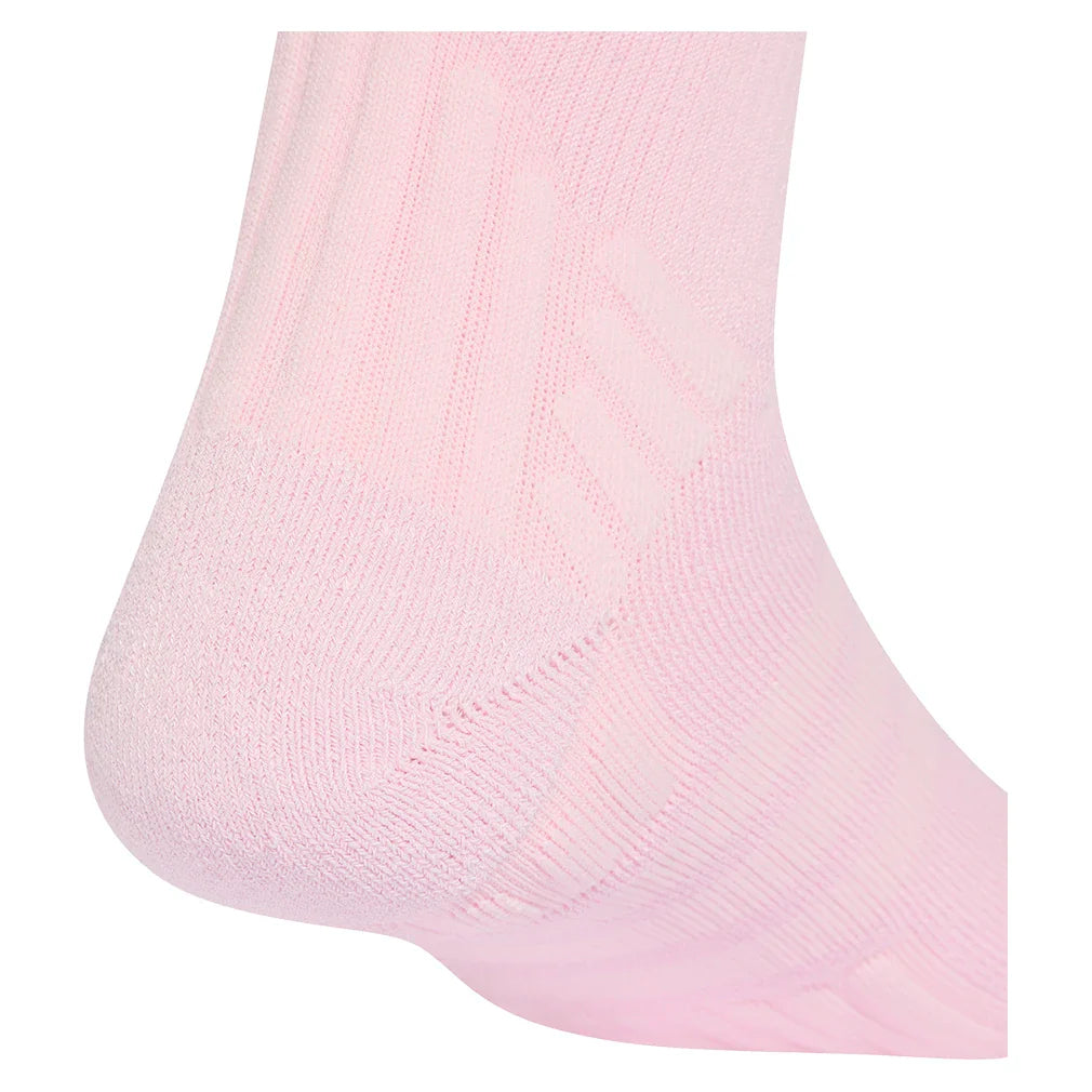 Unisex Cushioned Crew Socks Distilled Pink and White