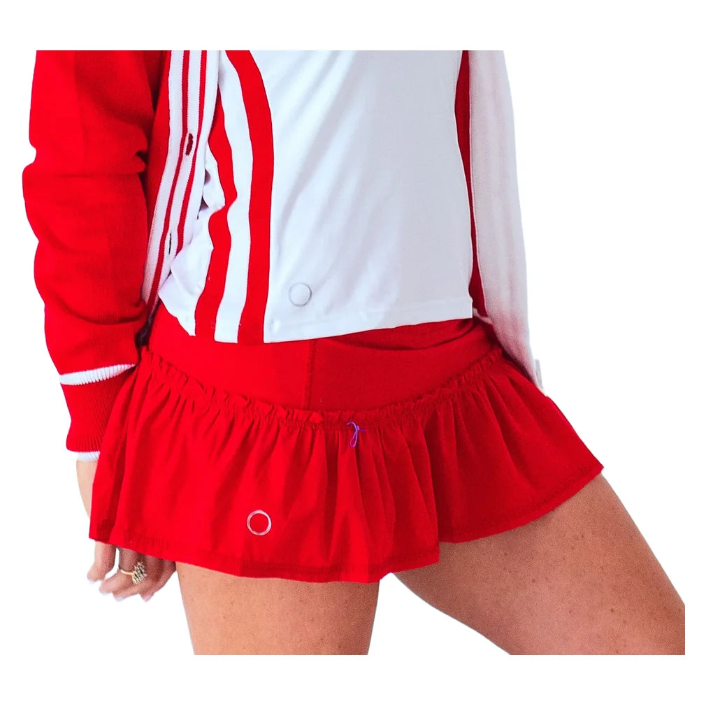 Women's Lawley 13 Inch Skort Red, Bubble, Red, Pickleball Express, LAW-REDH26-RED-1