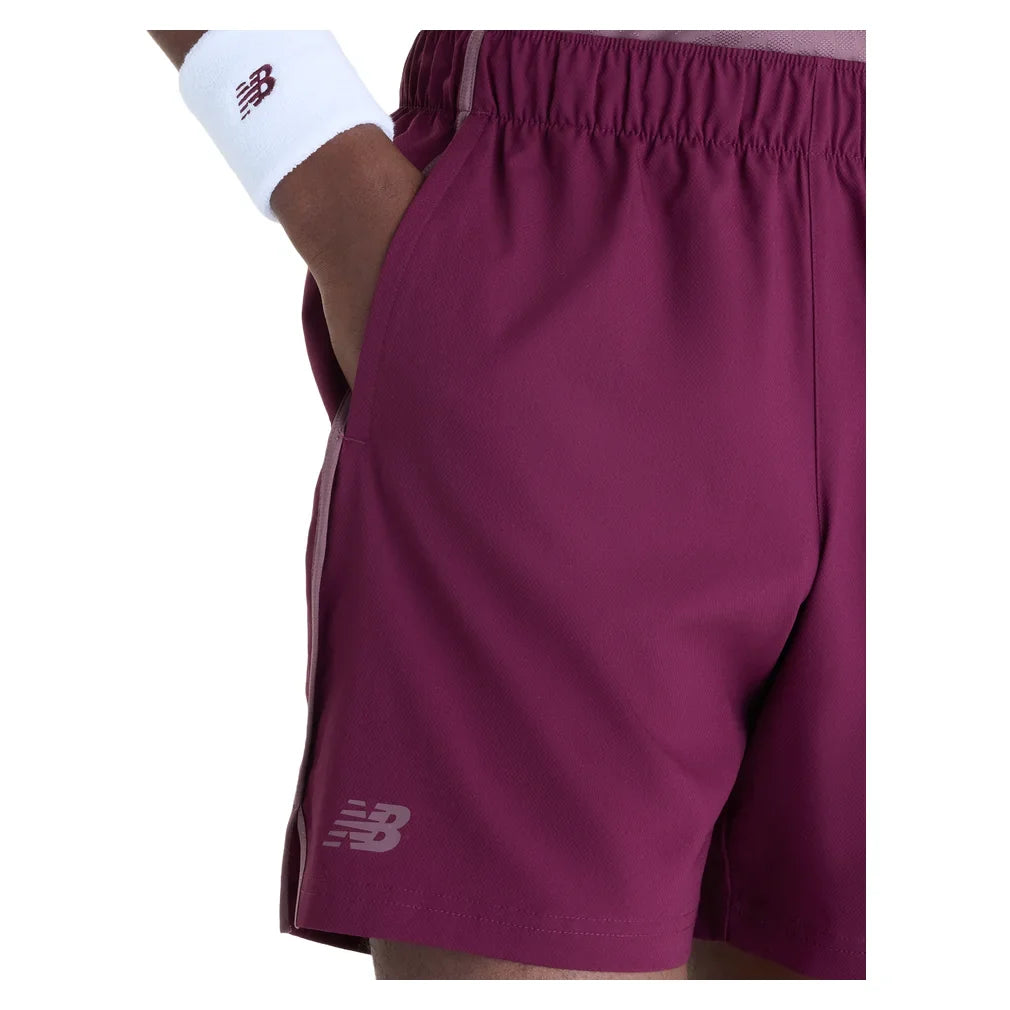 Men's NYC Tournament Tennis Short Mulled Wine, New Balance, Tennis Express, MB62M5HG-MUWF26-4