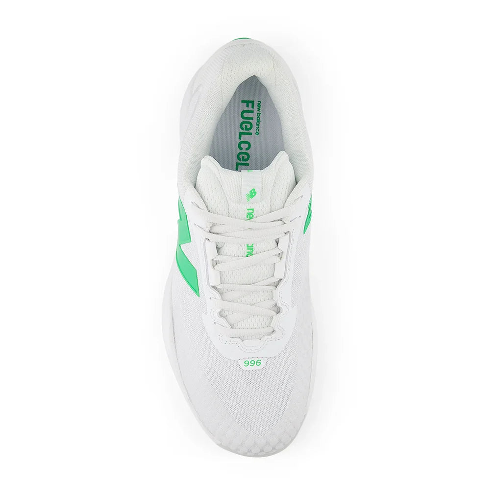 Men's FuelCell 996v6 D Width Court Shoes White and Green Apple