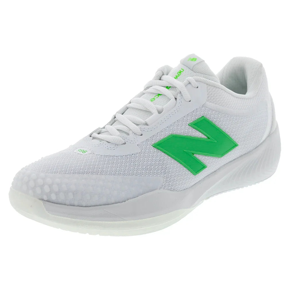 Men's FuelCell 996v6 D Width Court Shoes White and Green Apple