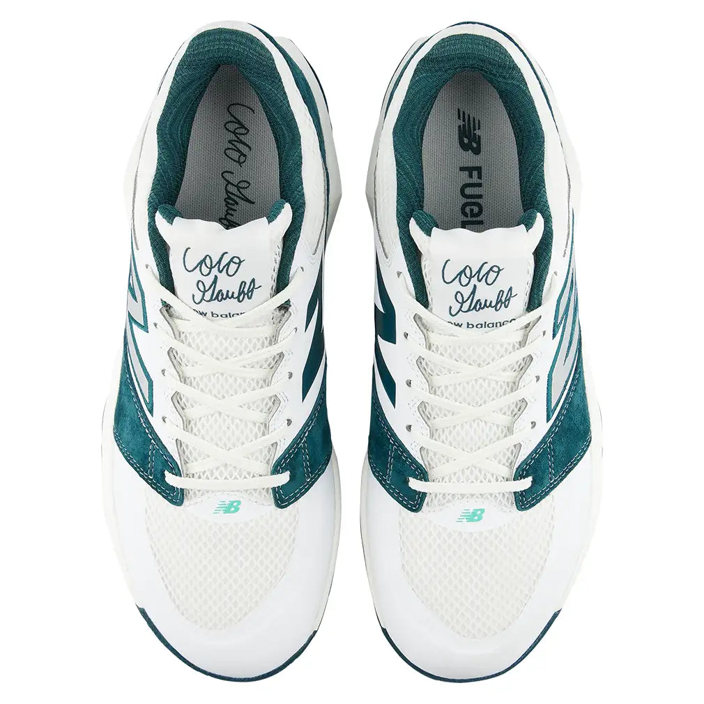 Men's Coco Delray D Width Court Shoes NB White and Deep End