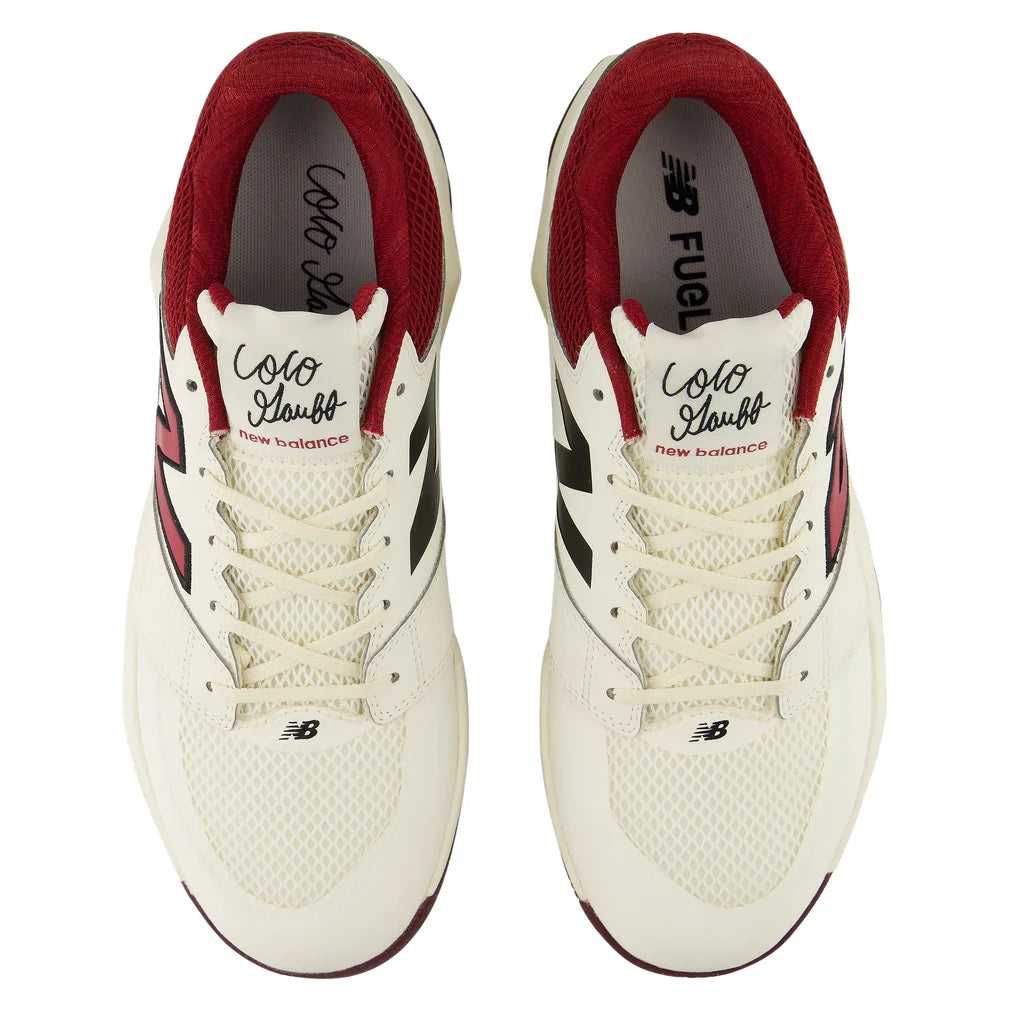 Men's Coco Delray D Width Shoes Angora and Podium Red, New Balance, Pickleball Express, MCOD817D-F26-3