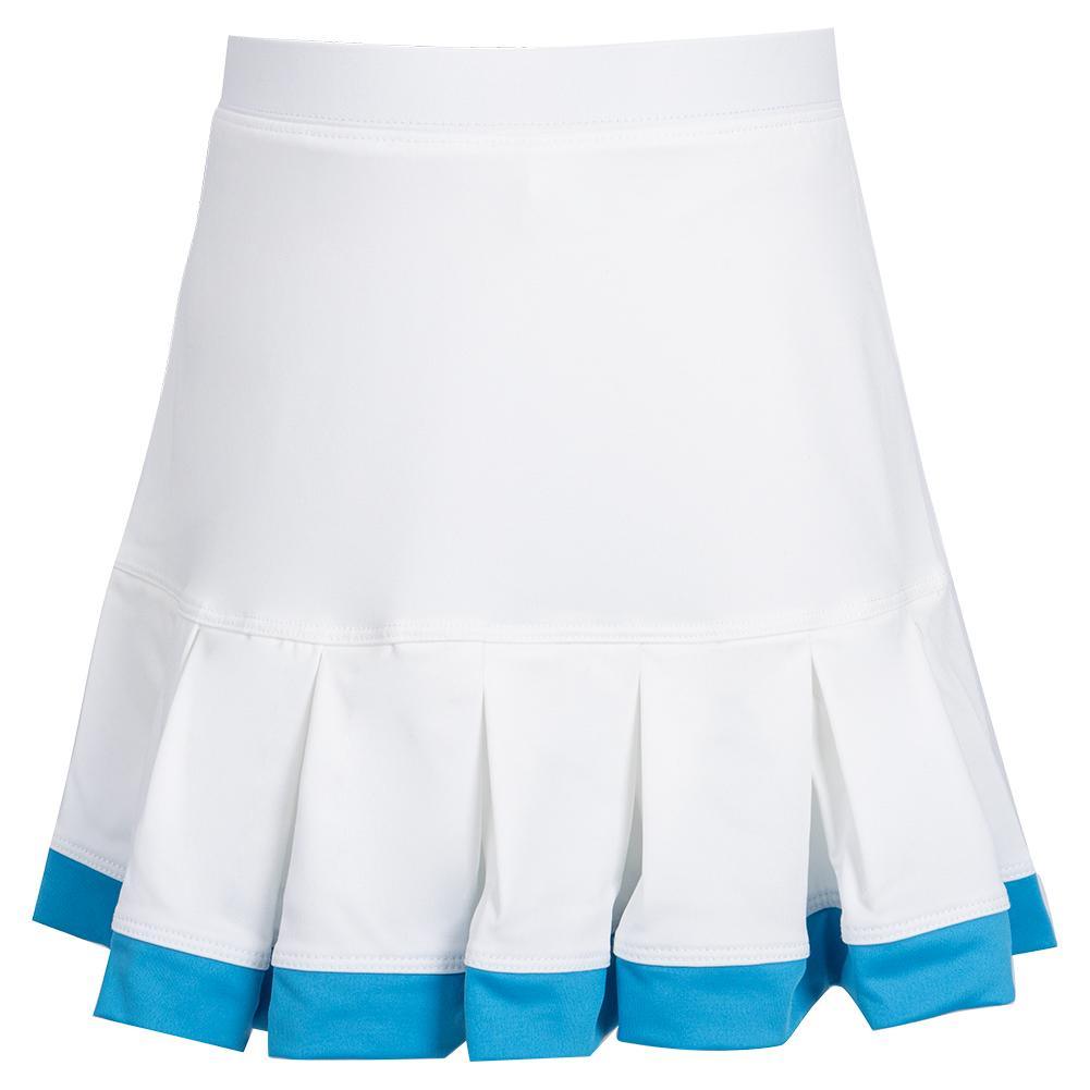 Girl's Pleat Skort with Trim White