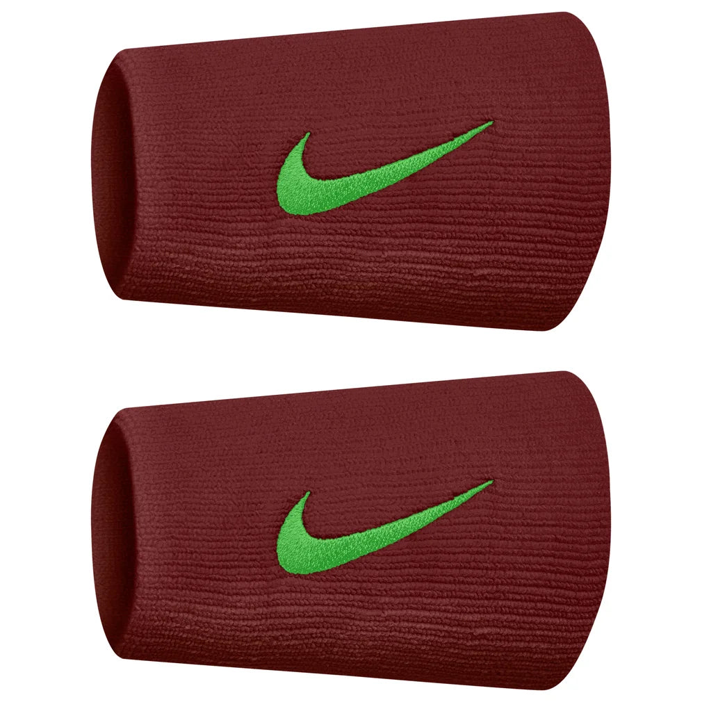 Premier Doublewide Wristbands 2 Pack Team Red and Green Spark, Nike, Team Red/Green Spark, Pickleball Express, N0002466-696OSH26-TEAM-RED-GREEN-SPARK-1
