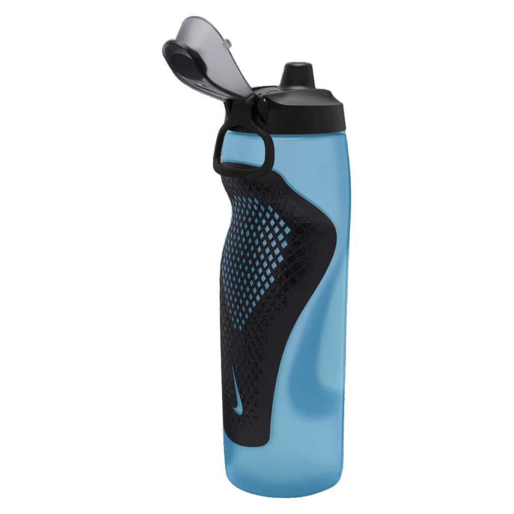 Refuel Bottle Locking Lid 32 Oz Baltic Blue and Black, Nike, Pickleball Express, N1007670-420-32H26-1