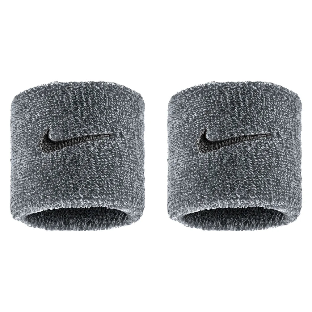 Swoosh Classic Wristbands 2 Pack, Nike, 005 Cool Grey/Black, Tennis Express, N1012405-BF26-005-COOL-GREY-BLACK-1