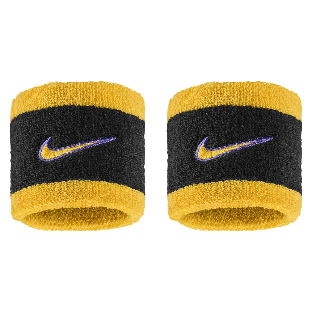 Swoosh Classic Wristbands 2 Pack, Nike, 009 Black/Court Purple, Pickleball Express, N1012405-BF26-009-BLACK-COURT-PURPLE-1