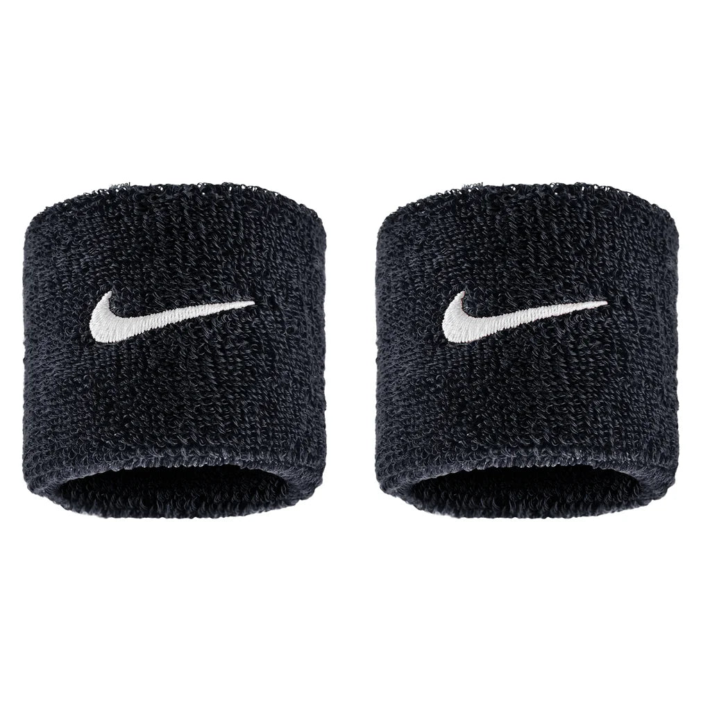Swoosh Classic Wristbands 2 Pack, Nike, 010 Black/White, Pickleball Express, N1012405-BF26-010-BLACK-WHITE-1